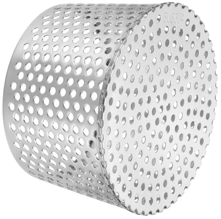 PATIKIL Gutter Guard Filter 5.7-5, 1 Pack 145 x 126 mm PVC Termination Cap Mesh Screen Vent Cover Stainless Steel Conical Exhaust Pipe Cover Guard Filter Strainer for Downspout Silver