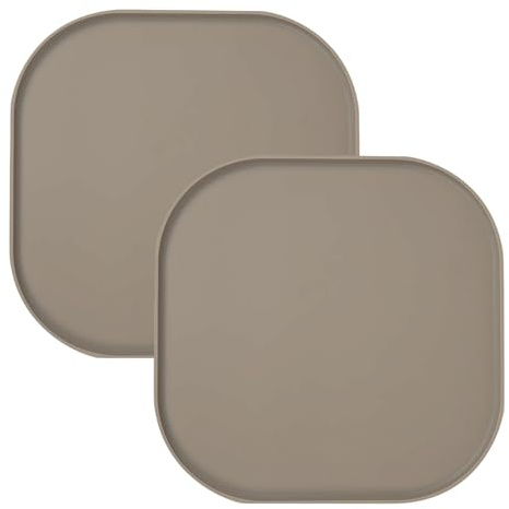2 StüCk Napfunterlage-Katzen,Unterlage Katzennapf,Wasserfeste Silikon Futtermatte Für Kleine Hunde Und Katzen,Quadratisches Futtertablett(Beige, 26x 26cm)