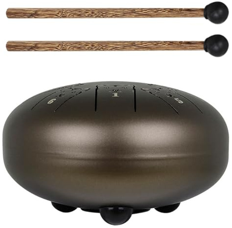 NULYLU Stahlzungen trommel Stahl Zungentrommel für Anfänger Percussion Instrument mit Mallet Tiger Design Langlebig und Klangvoll für Meditation Musiktherapie