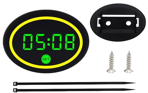 JINGLING Horloge Numérique de Moto | Affichage LED Étanche,Horloge-Thermomètre pour Moto Mini - pour Trajets Courts Urbains Aventure Hommes Adolescents Passionnés De Deux-Roues