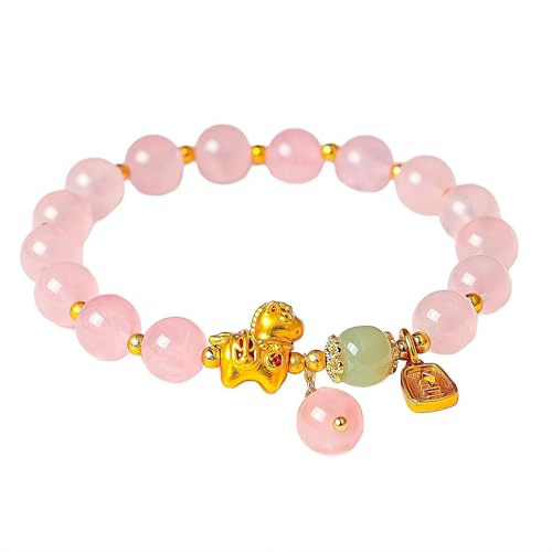 Bracelet à breloques en perles pour le Nouvel An 2026, réglable et coloré avec pendentif en forme de cheval, signe du zodiaque chinois, Feng Shui, cadeau porte-bonheur pour le Nouvel An, bijou unisexe