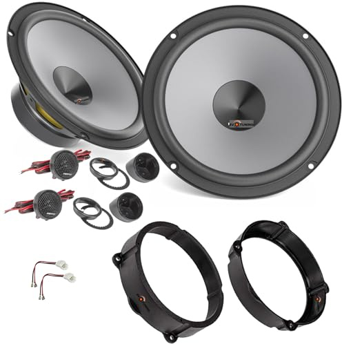 EvoTuning Kit Casse Altoparlanti per Alfa Romeo 159 Anteriore o Posteriore compatibile con Hertz K 165 (2 woofer +2 tweeter) +1 Cp Anelli Adattatori 165mm +1 Cp Cavi (No plug and play)