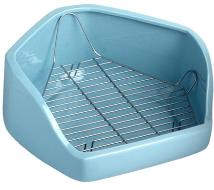 Bsbkoj Kleintiertoilette, kleine Tiertoilette Ecke für Käfig, Indoor-Haustiertoilette, abnehmbarer Draht, Toilettentrainer für Hase, Chinchilla