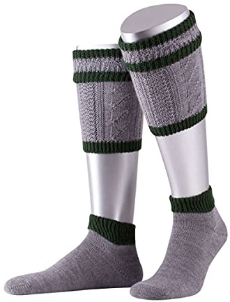 Lusana Herren 2-teiliges Loferl-Set mit gestickter Ranke grau-tanne, grau, 44/45