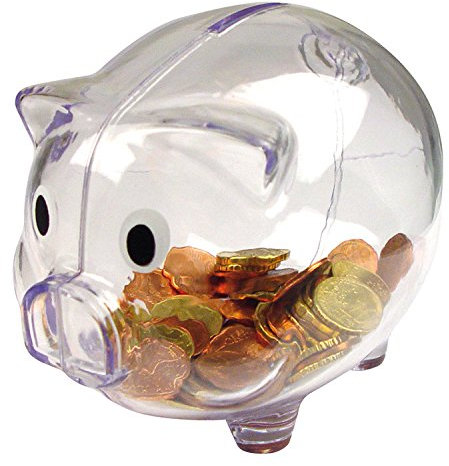 Sparschwein / Farbe: transparent klar