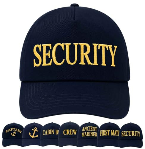 4sold Herren Kinder Kapitänsmütze Marine Army Military Baseballmütze Security Cap Captain Captain Cabin Boy Crew Yachting Inschrift Schriftzug Gold