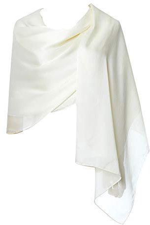 Cyzlann Damen Schals 100% Seide Lange Leichte Schals für Frauen, dunkelgrau, Einheitsgröße