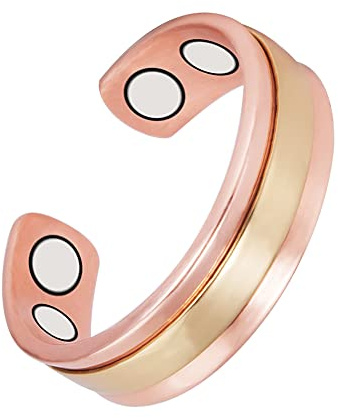 YINOX 2,3-Zoll-Magnettherapie-Kupferring für Männer und Frauen, 4 starke Magnete lindern effektiv Arthritis und Migräne, frei einstellbarer Magnetschmuck