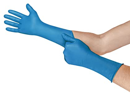 Ansell Microflex 93-283 Nitrilo Guantes Desechables con Agarre Texturizado Para la Preparación de Alimentos o de Limpieza, Azul, Talla S (50 Guantes)