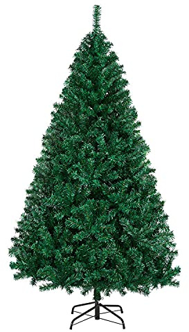 Yaheetech 6ft Christmas Tree 1000 Tips Artificial Christmas Tree Hinged Spruce Xmas Tree with Foldable Stand