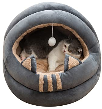 PETCUTE Katzenhöhle Katzenbett,Waschbar Katzenzelt Katzenkorb für Katzen und Hunde,Winter Hundebett,Haustiernest, das für Katzen, Kätzchen, Welpen,Bequeme Katzenkissen mit rutschfeste Unterseite