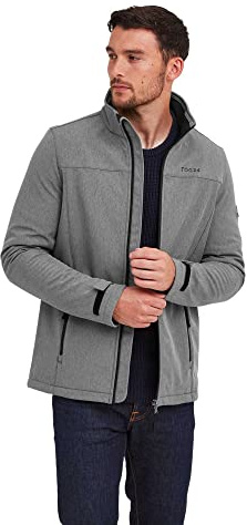 TOG24 Feizor Men's Softshelljacket Water Resisitant Windbreaker Windproof Coat Casual Fleecejacket Hiking Jacket Showerproof Zip Up for Outdoor Dark Grey XL