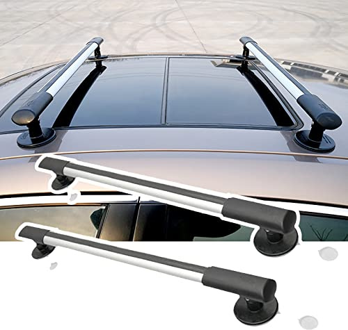 JSSSLC Universell Verstellbarer DachträGer, Magnetische Autoquerstange, Abnehmbarer GepäCkträGer, Luftfahrt-Aluminiumstange + Abs, 150 Kg Belastung,88-103cm