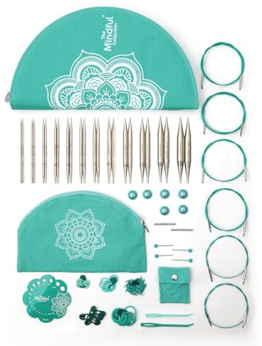 KnitPro – KnitPro auswechselbare Gratitude (13 cm, 3–12,00 mm) Lace-Nadel-Set – 1 Set, Blau