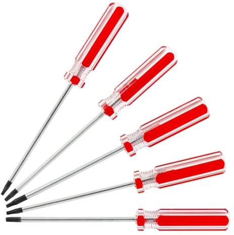 Rierdge Lot de 5 tournevis Torx T6 T7 T8 T9 T10 étoile avec tige en acier de 7,6 cm pour jouets, petits appareils et produits électroniques