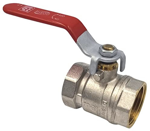 GOSHE Standard-Kugelhahn mit Griff, Messing, 3/4-Gewinde, Wasser- und Heizungsinstallation, dicht schließend, Stahlgriff mit PVC-Beschichtung, Innen-/Innengewinde, einfache Installation