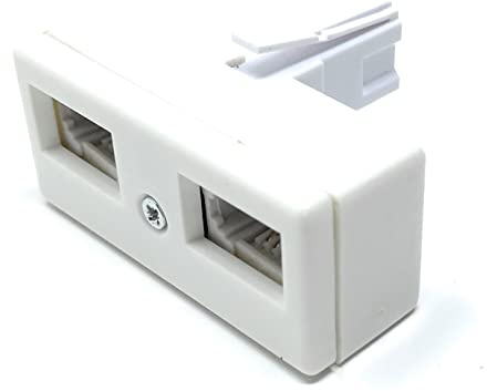 DRUT BT 1x BT Plug - 2x BT Sockets Telephone Splitter BT Phone Lines T Shaped Cable Adapter, White (Two Way)
