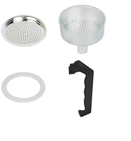 DAZZLEEX Ensemble d'accessoires pour cafetière à moka, poignée de rechange pour cafetière expresso, filtre entonnoir (9 tasses)