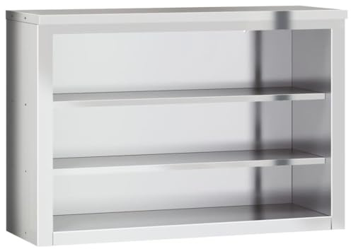 vidaXL Küchen-Wandschrank mit Ablagen Edelstahl