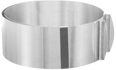 Tortenring verstellbar hoch 6/8/8.5/10/12/15/20 cm - Edelstahl Backring Ø 16-30 cm, stabile Tortenform - Kuchenring rund verstellbar, Backrahmen rund zum Backen und Dekorieren (Hoch 6cm)