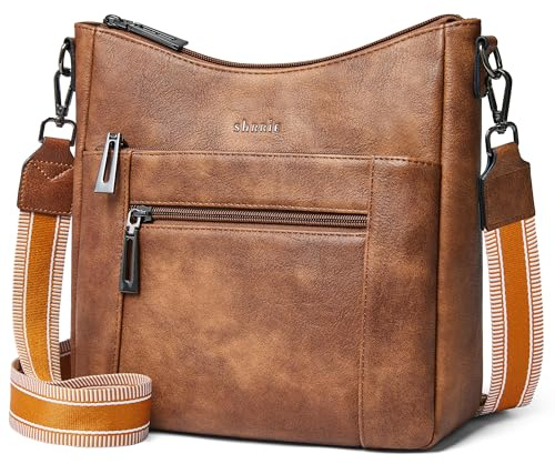 Shrrie Sacs bandoulière pour femmes, sacs à main tendance en cuir végétalien, sacs hobo avec bandoulière amovible pour les voyages