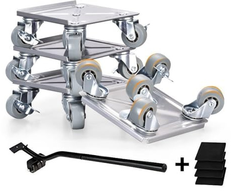 5-Rad-Möbelwagen, Möbelheber und Möbelroller, Stück Möbel Gleitsystem mit Lastenheber, Möbelheber und Transportrollen für Schwere Möbel,360 Grad drehbar Rads und mit 4 Schiebern und Crowbar