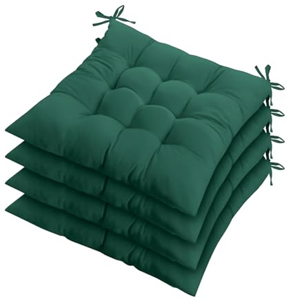 ZZZMRH Chair Cushions Pack of 4 Seat Pads for Dining, Garden, Kitchen Chairs - 9 Stitch Jade Indoor/Outdoor Comfortable Pads