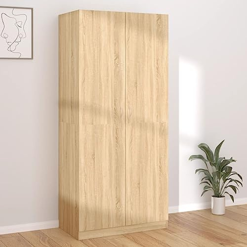 Willood Kleiderschrank Sonoma-Eiche 90x52x200 cm Holzwerkstoff Garderobenschrank Garderobe Schrank Schlafzimmerschrank Dielenschrank