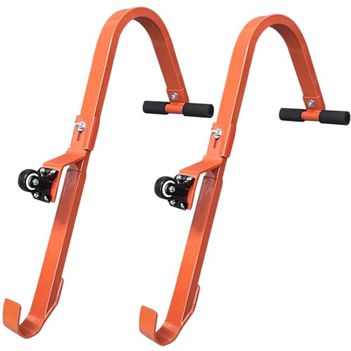 GDJZXD Leiterstabilisator 2 Stück, Leiterabstandshalter mit Rad, Dachleiterhaken-Set, universelles Leiterzubehör mit Gummigriffen gegen seitliches Abrutschen, maximale Tragkraft 250 kg