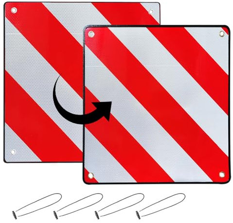 Afenau Warntafel Fahrradträger, 2 in 1 Warntafel Italien Spanien mit 4 Spannseilen, Warntafel für Fahrradträger, Warnschild Fahrradträger für Fahrradträger, Heckanhänger, Wohnwagen (50 * 50cm)