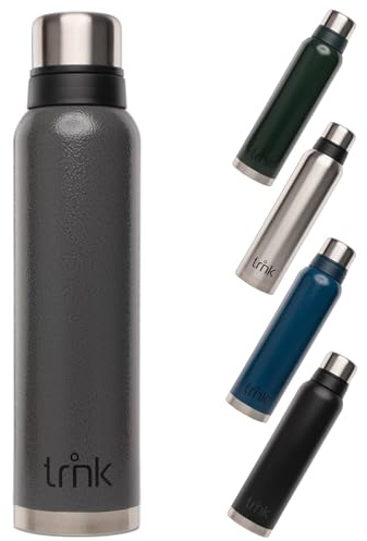 trnk Outdoor Thermosflasche polar 2 - Edelstahl Thermoskanne 1600ml - BPA-frei - Thermos hält 40 Stunden heiß - Deckel mit 2 Trinkbechern - Spülmaschinenfest (vulkangrau)