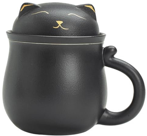 LALADEFIEE Taza De Cerámica Para Infusiones Vaso De Agua y Té Con Diseño Encantador Para Oficina y Hogar Gran Capacidad Para Bebidas Calientes y Frías