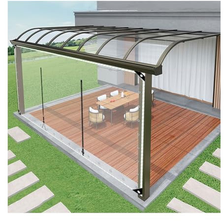 ASDQWER Tarpaulin Poly Clear Vinyl,Foldable Tarpaulin in Pvc Material，With Zippered Doors,Tarp to Cover The Sun and Rain，for Porch Patio Garden，Garage，Tarp Cover Sheet(H2.1xW4m/H6.8xW13.1ft)