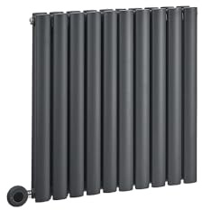 MILANO 800W Anthracite Double Oval Panel Electric Radiator Plug 635x590mm