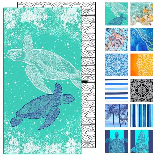 Hoqque Beach Towel Microfibre for Adults Towels Microfiber Quick Dry Extra Large Lightweight Sand Free Gym Travel Holiday Essentials Women Men Gifts Family Accessories Bath Swimming Sports Yoga Gift