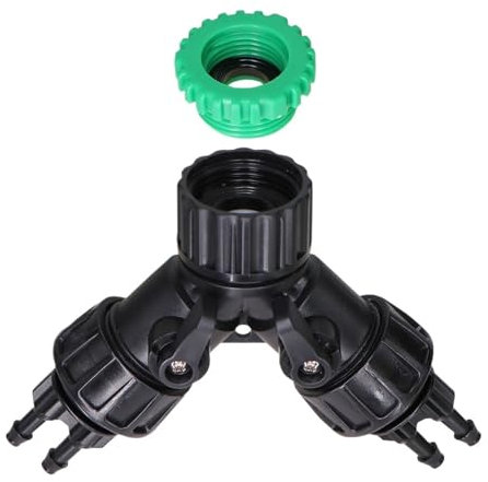 Genérico 1PC 1/2 ''3/4'' 2 en 1 Hilo Femenino a 1/4 ''Barb 2 vías 4 vías Conector de Apagado adaptadores de Acoplamiento de riego de jardín(Black - 4-Ways)