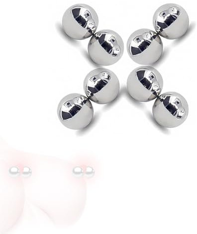 8boules en métal argenté à ventouses magnétiques en acier