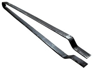 Pinza per Camino in Ferro, 48 cm, Nera, Artigianale, per Gestione Fuoco e Legna