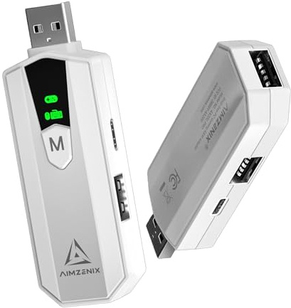 AIMZENIX AX200PRO Adaptateur clavier et souris pour PC, NS, Nintendo Switch 2 | Convertisseur de jeu de tir FPS et TPS | Joystick intelligent, fonction macro, assistance au tour à 360°, stabilité au
