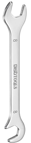 HARFINGTON 8mm Thin Double Open End Wrench w 15° and 75° Angled