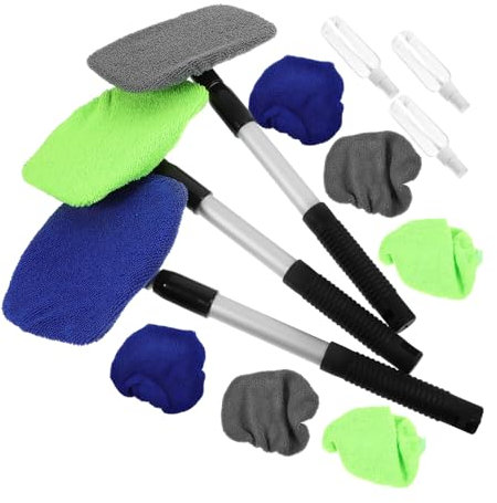 iplusmile 1ensemble Outil De Nettoyage Pour Pare-brise Avec Raclette Télescopique Et Brosse Douce De Nettoyage Pour Vitres De Voiture Avec Bouteille Pratique Et Chiffon De Remplacement