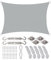 Rantizon Toldo Vela de Sombra Rectangular 2x3m, toldo Vela Impermeable Exterior con Kits de Montaje, Protección Rayos UV y HDPE Transpirable, para Exteriores, Jardines, Patios, Gris