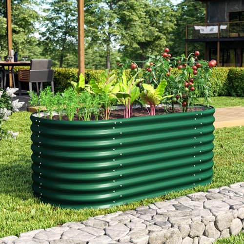 Vitavia Hochbeet Terra 630, seegras, 63 cm, Modell Basic | Wetterfest aus Zincalume® | Ergonomisch & Rückenschonend | Schutz vor Schnecken & Unkraut | Perfekt für Gemüse & Blumen