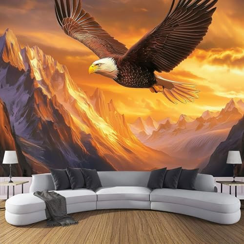 Sonnenuntergang Berge Fototapete - Tierlandschaft - Größe 260X175Cm (Breite X Höhe) Wandtapete Tapete, Wandbild Wandtattoo Dekoration - Tapete, Kinderzimmer, Kindertapete