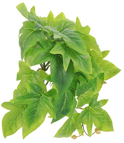 JOINPAYA Plante Suspendue Artificielle Verte pour Reptiles en Terrarium Ventouse, Plastique Réaliste Facile à Nettoyer, Crée des Cachettes Naturelles pour Habitat Animalier