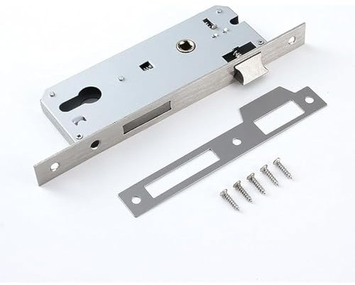 Serrure EncastréE, Serrure à Cadre Tubulaire, Serrures Porte Interieure En Acier Inoxydable, Serrures à Encastrer Avec PêNe Demi-Tour RéVersible, Insert De Serruress Pour Gauche/Droite. (20CM)