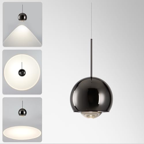 Tubicen 8000mAh Battery Operated Pendant Light with Remote Bright Flexible Hanging Down Focus Light for Reading 2700K-5000K Modern LED Dimmable Wireless Globe Pendant Lamp for Living Room Bedroom