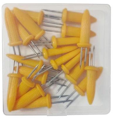 Amagogo Porte-épis de maïs en Acier Inoxydable, Support pour épis de maïs, poignée Confortable, brochettes de Barbecue, à maïs pour Barbecue, 20 Pièces