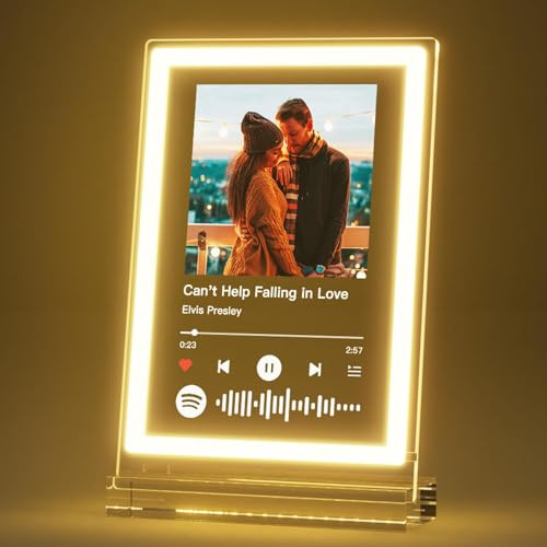 iDIY Placa de Spotify Personalizada -Placa Spotify Personalizada con Música y Neón Colorido Regalo original para cumplaños, San Valentín, Parejas, Aniversarios, Navidad…