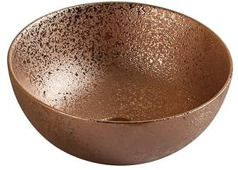 sanicomfort Aufsatzwaschtisch OSIRIS 35,8 x 35,8 cm – rundes Waschbecken ohne Überlauf – Keramik Waschschale in rose gold, modernes Design für Bad & Gäste-WC
